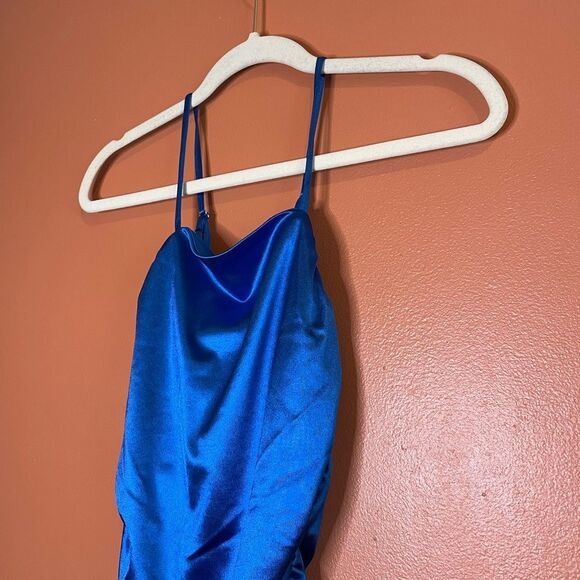 David’s Bridal Jules and Cleo Ruched Stretch Satin Mini Dress Womens Size 0 - Picture 5 of 11